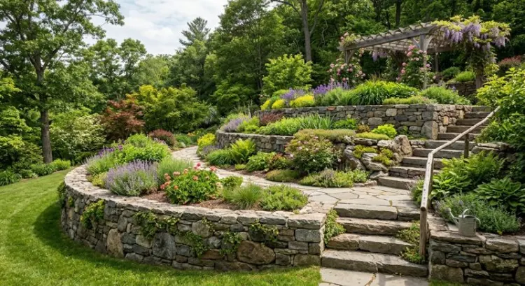 Mur de soutènement et enrochement : quelles solutions pour aménager un jardin en pente ?